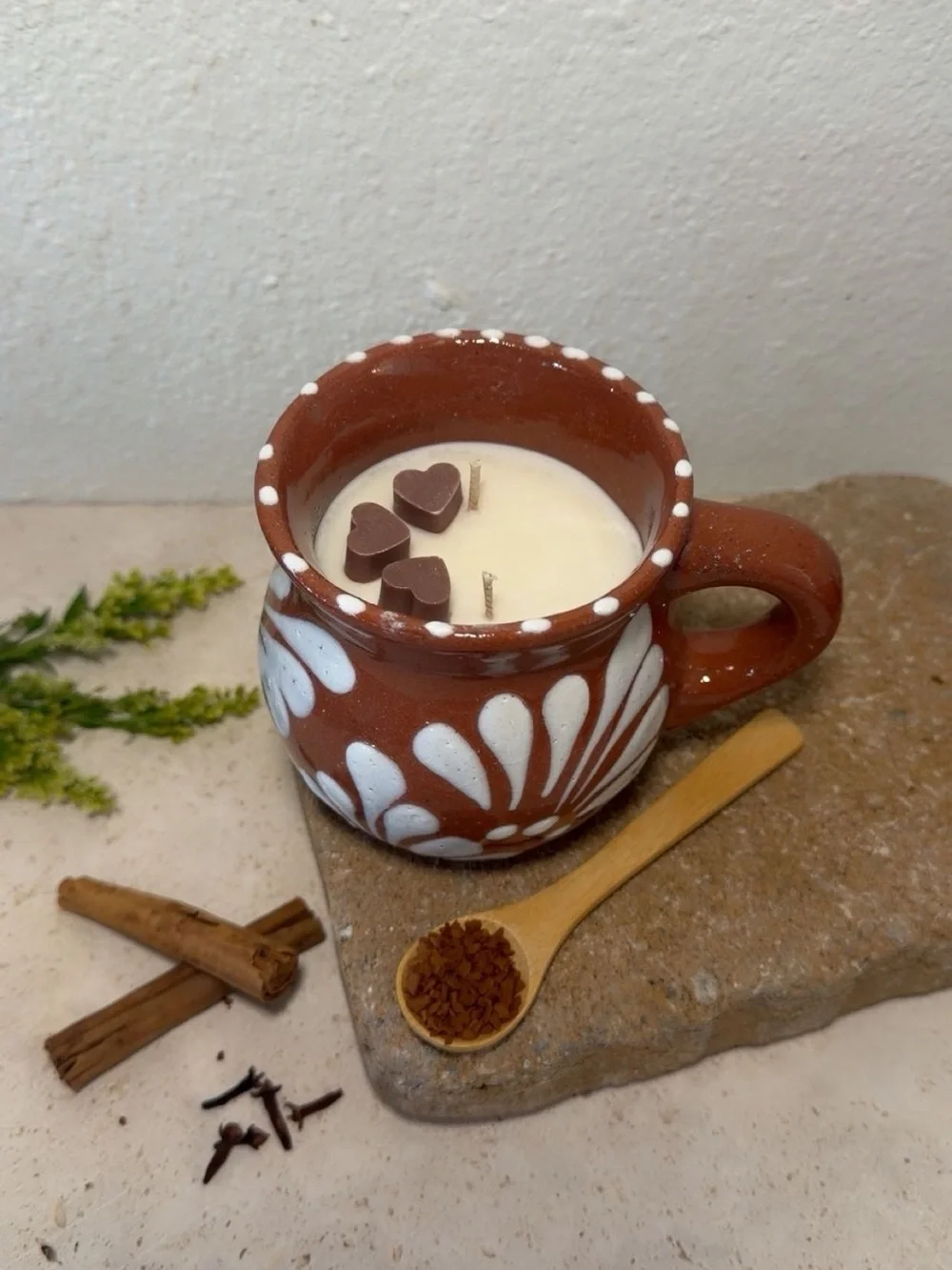 Coffee Scented Candle • Mexican Mug • Vanilla + Cinnamon + Clove • Fall Candle